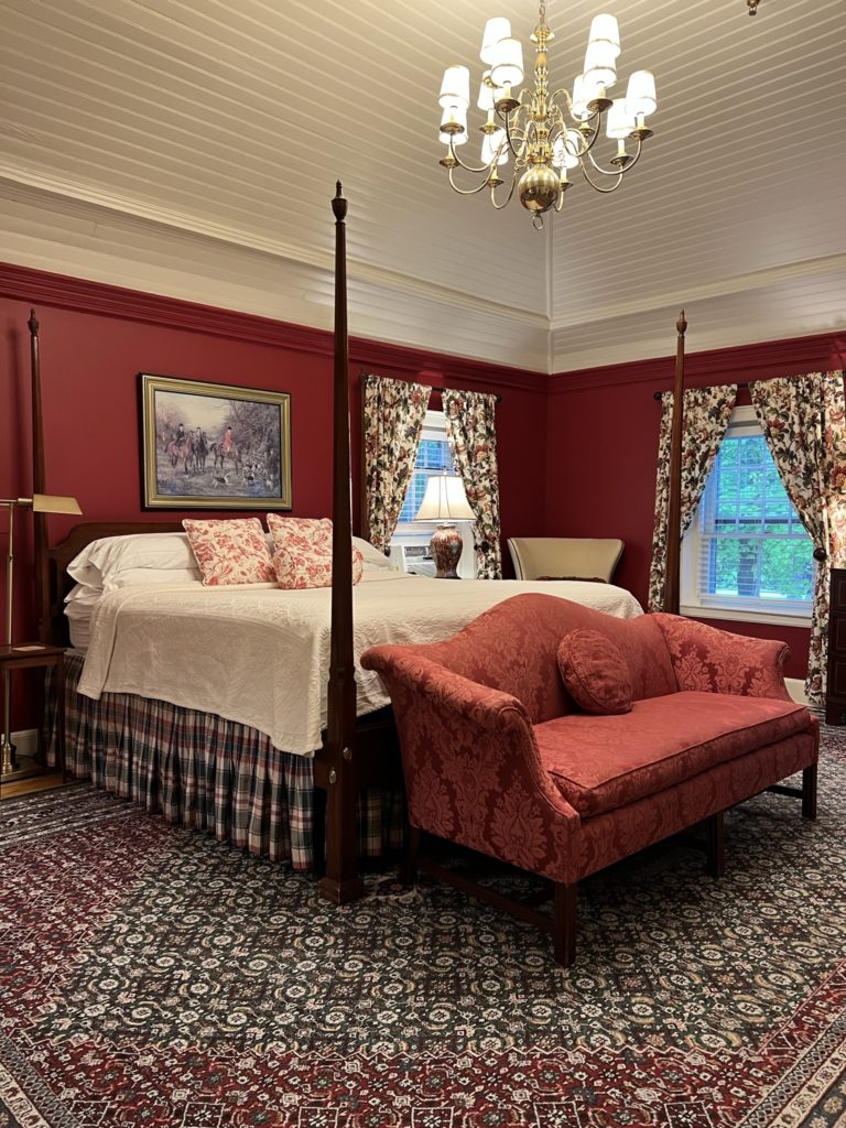 Guest room with superb architectural details at the Inn at Ormsby Hill